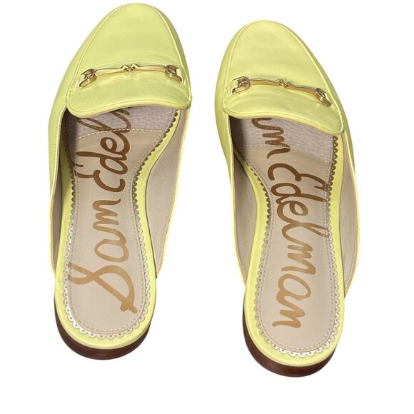 Sam Edelman Shoes - Sam Edelman Womens Lime cocktail color, Leather Slip-On Mules With Gold Buckle
